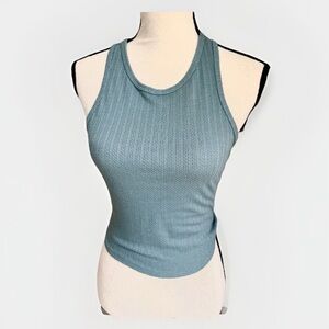 Bozzolo Womens Tank Top Size M Racerback Sleeveless Sage Green Basic Solid Plain